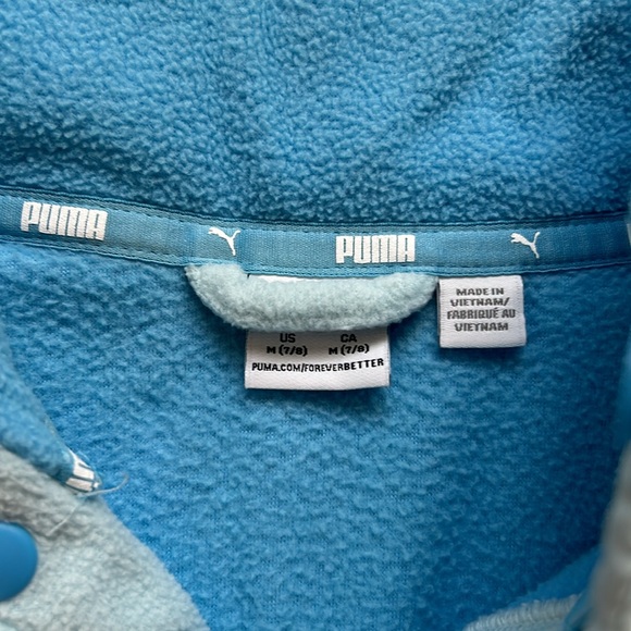 PUMA 1/4 Button Fleece Sweater, 7/8 - Picture 3 of 4